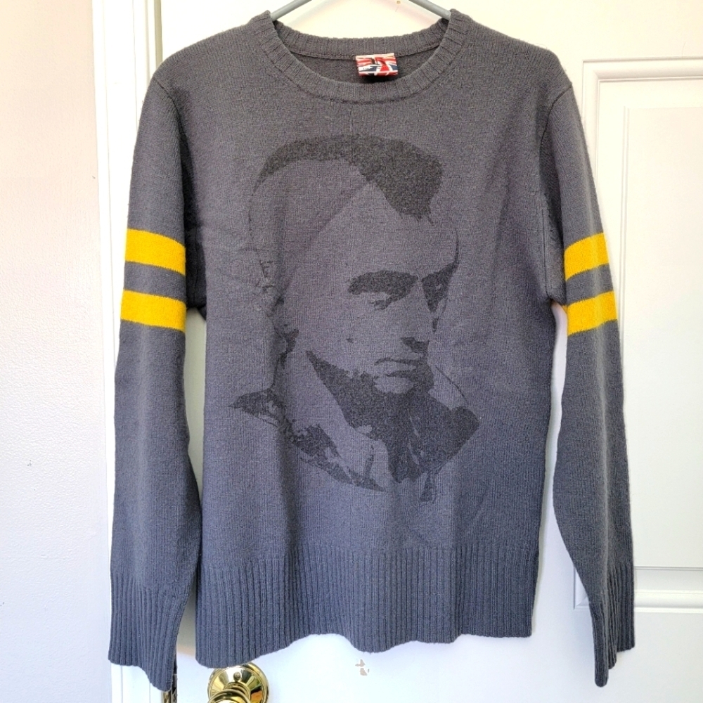 Ringspun UK Rare 100% Lambswool Taxi Driver Robert DeNiro 9 Sweater Retro Mens M
